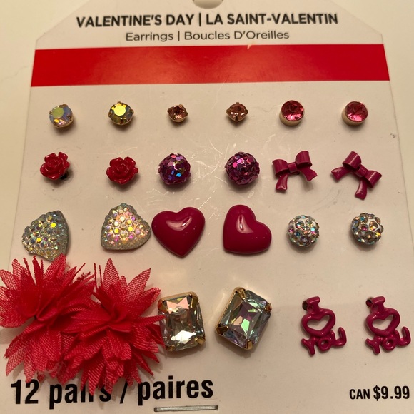 Super cute 12 pack of earrings with backs. - Picture 2 of 4